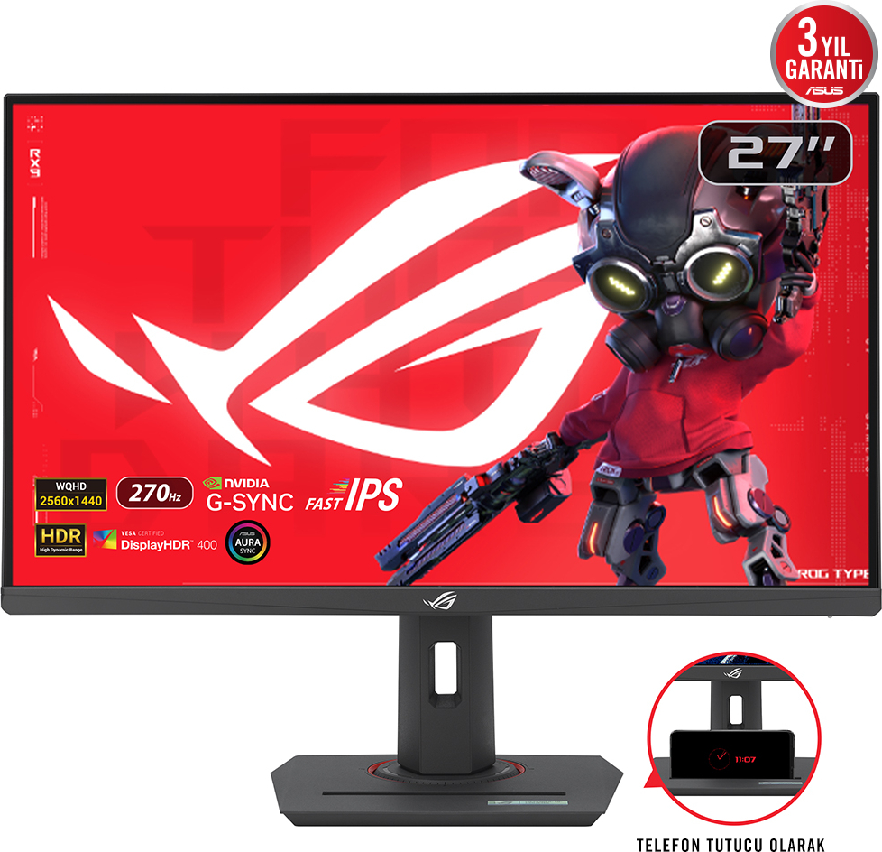 ASUS ROG Strix XG27ACMG 27″ 280Hz 1ms FHD G-Sync AdaptiveSync IPS Gaming (Oyuncu)  Monitör