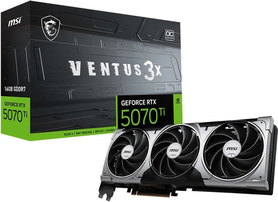 MSI GeForce RTX 5070 TI 16G VENTUS 3X OC GDDR7 256Bit DX12 Gaming (Oyuncu) Ekran Kartı 
