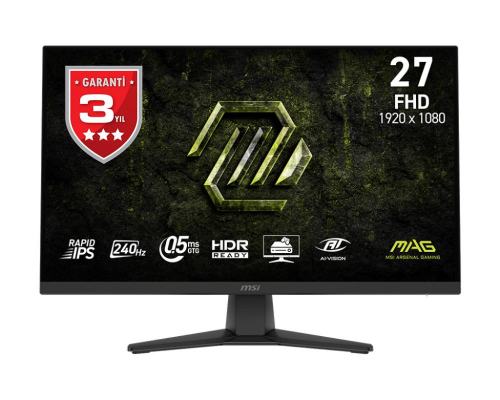 MSI MAG 272F X24  27″ 240Hz  0.5MS Adaptive Sync Full HD Flat Rapid IPS Gaming (Oyuncu) Monitör