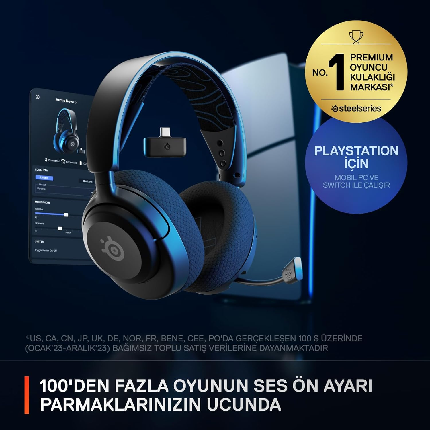 SteelSeries Arctis Nova 5P Wireless Gaming (Oyuncu) Kulaklığı