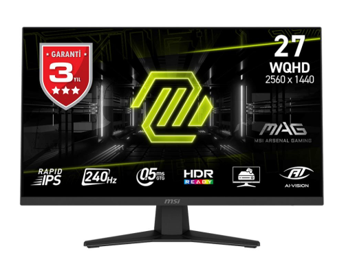 MSI MAG 274QF X24  27″ 240Hz 0.5MS Freesync  WQHD Flat Rapid IPS Premium Gaming (Oyuncu) Monitör