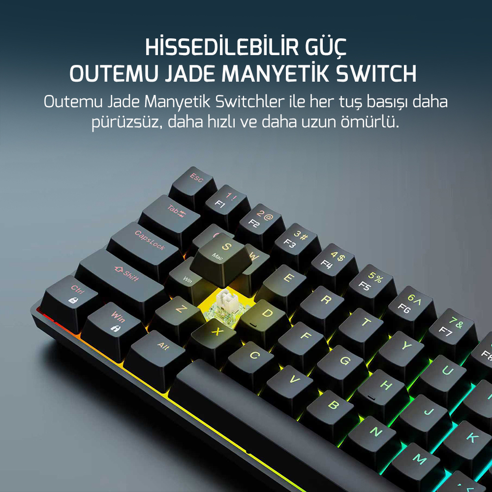 GamePower Nexa HE60 RGB Hall-Effect Manyetik Switch Kablolu Gaming Klavye