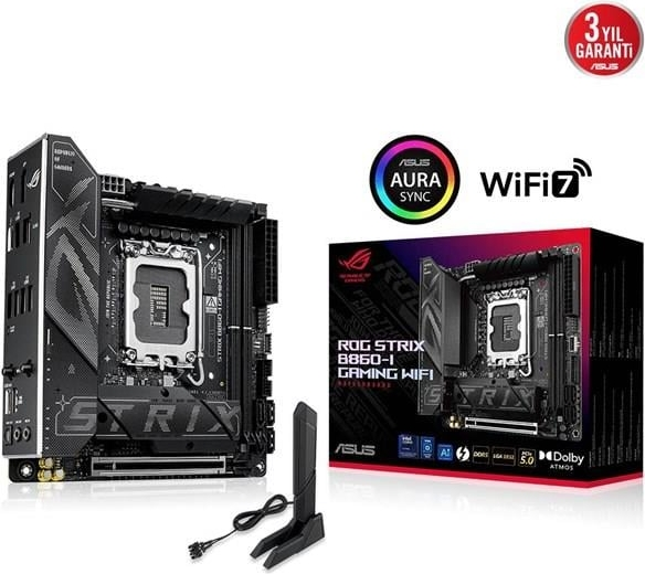 ASUS ROG STRIX B860-I GAMING WIFI Intel B860 Soket 1851 9066+(OC)MHz mini-ITX Gaming Anakart