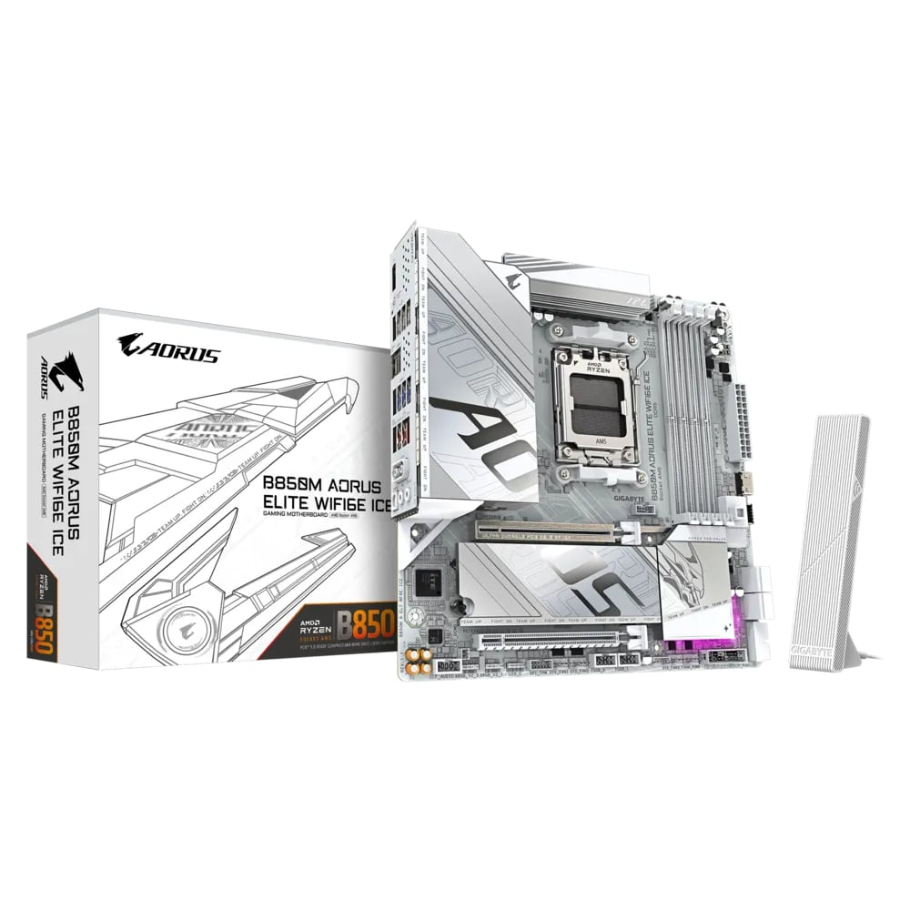 Gigabyte B850M Aorus Elite ICE Wifi-6E Soket AM5 8200MHz (OC) mATX Gaming Anakart