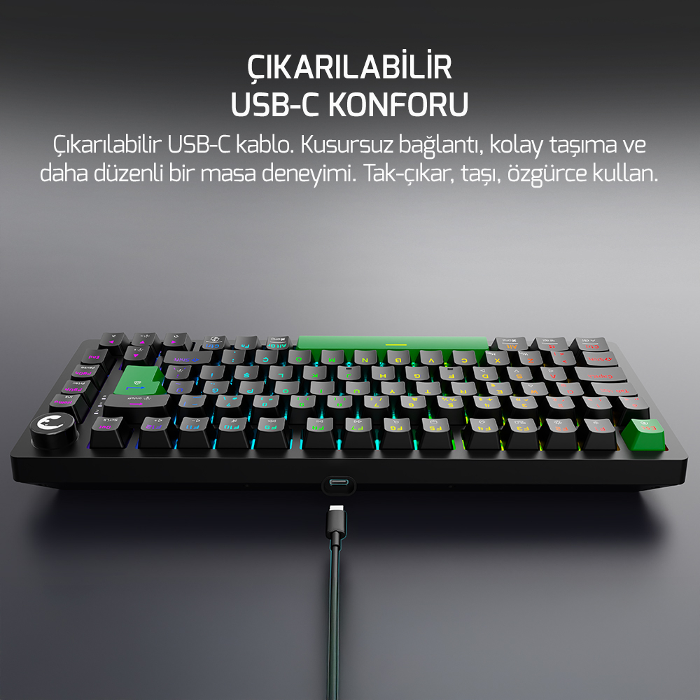 GamePower Tirus HE80 8K RGB Manyetik Switch Kablolu Gaming Klavye