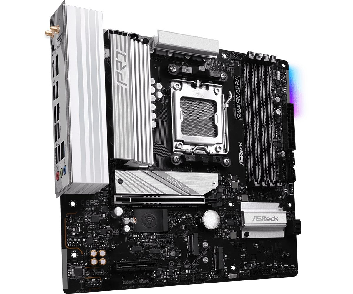 Asrock B650M Pro X3D WiFi AMD B650 Soket AM5 DDR5 8000(OC)MHz mATX Gaming (Oyuncu) Anakart