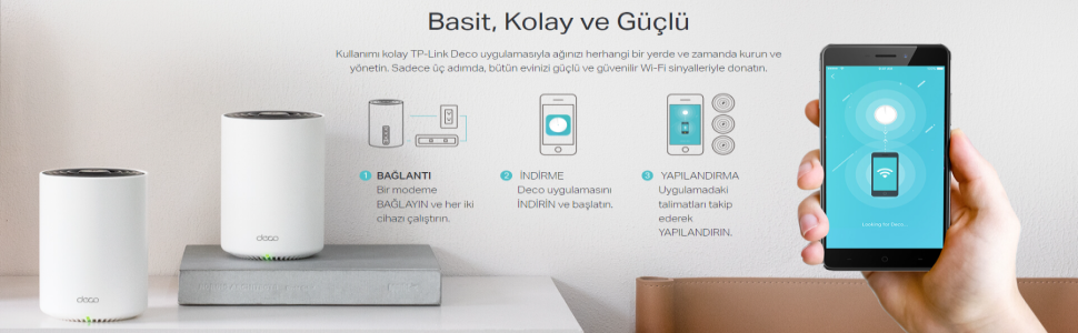 TP-Link Deco PX50 AX3000 Mbps Ev Powerline Mesh Wi-Fi 6 Sistemi (İkili)