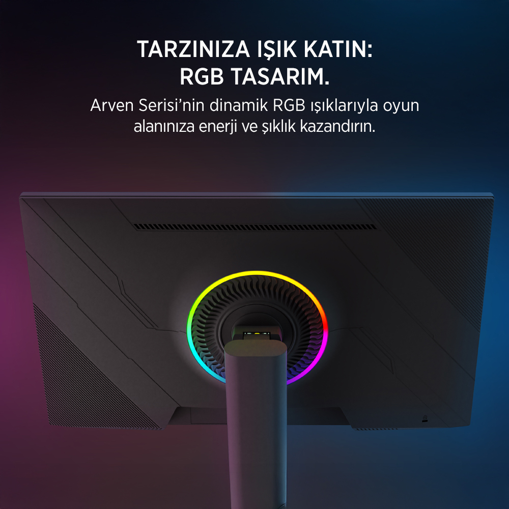 James Donkey Arven A50 24″ 240Hz 0.5Ms FHD Fast IPS Panel Gaming RGB Pivot Monitör (Sıfır Ölü Piksel Garantili)