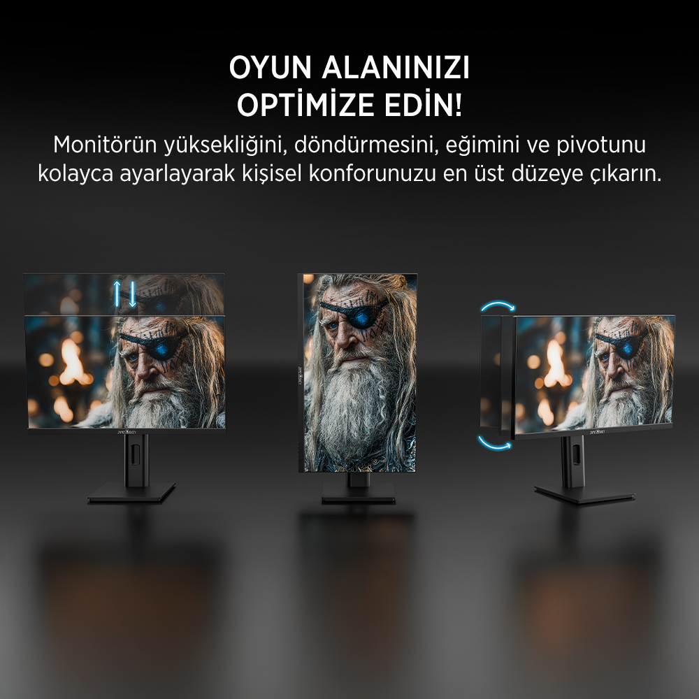 James Donkey Arven A50 24″ 240Hz 0.5Ms FHD Fast IPS Panel Gaming RGB Pivot Monitör (Sıfır Ölü Piksel Garantili)