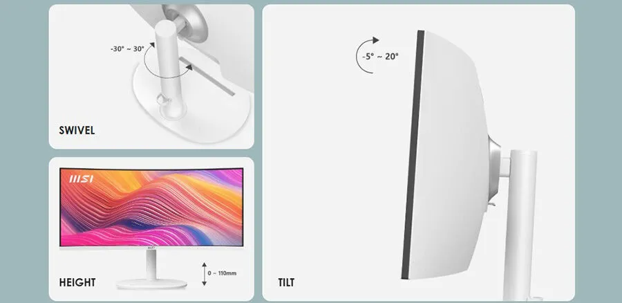 MSI Modern MD342CQPW 34″ 120Hz 1ms  UWQHD VA Curved Gaming (Oyuncu) Monitör