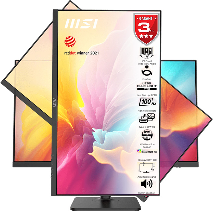 MSI Modern MD272QXP 27″ 2560x1440 1ms 100Hz Anti-Glare Pivot IPS Monitör  