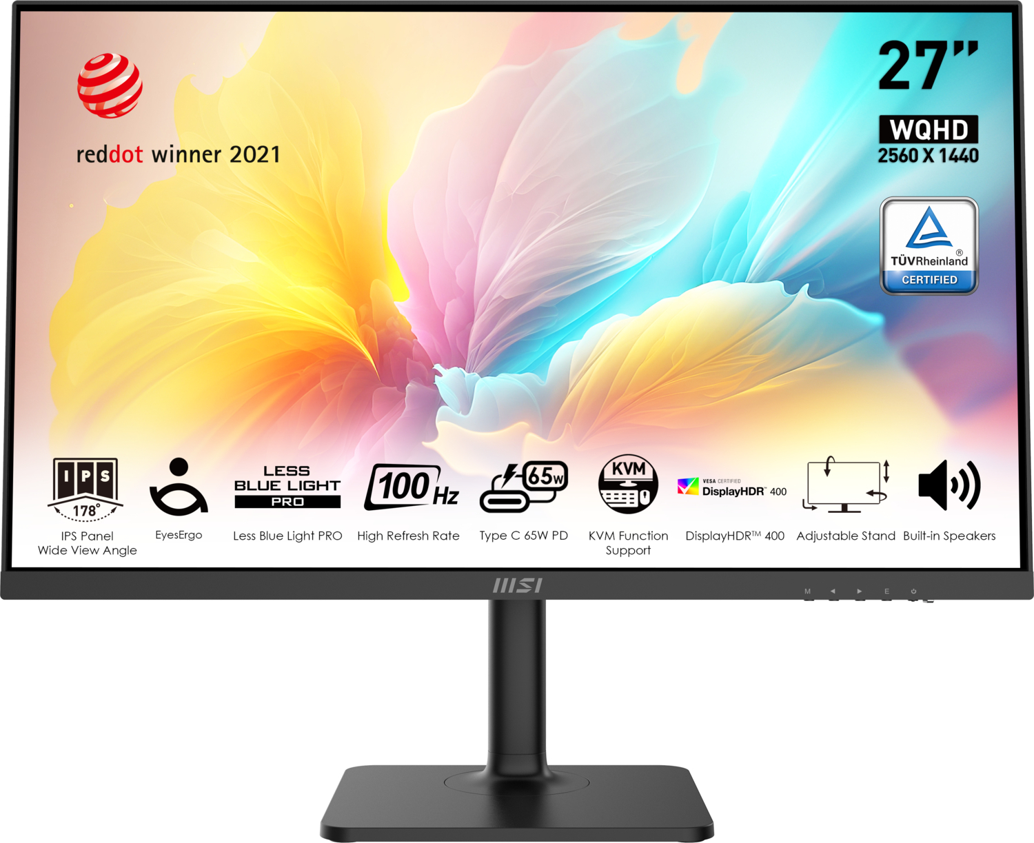 MSI Modern MD272QXP 27″ 2560x1440 1ms 100Hz Anti-Glare Pivot IPS Monitör  