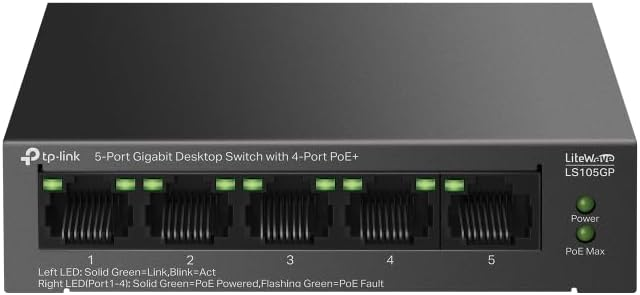 TP-Link LS105GP 5 Port 10/100/1000 Mbps PoE Switch