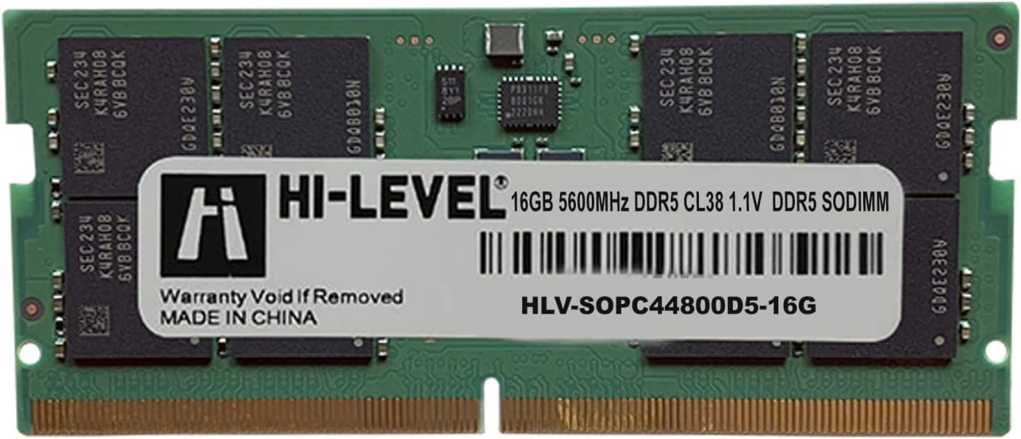 HI-LEVEL 16GB DDR5 5600Mhz SODIMM 1.1 HLV-SOPC44800D5-16G