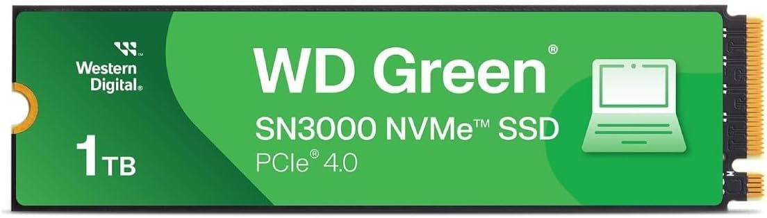 WD Green SN3000 1TB 5000/4200MB/s M.2 NVMe Gen 4 SSD Disk -