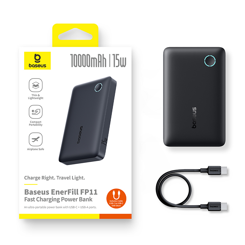 Baseus EnerFill FP11 10.000 Mah 15W Powerbank - Siyah