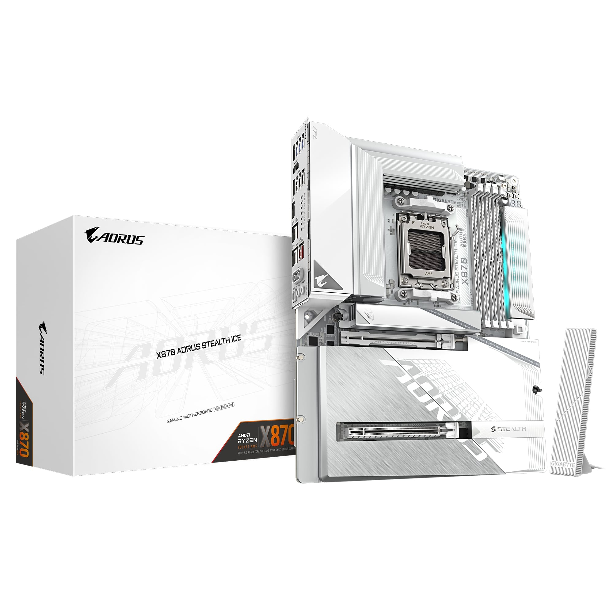 Gigabyte X870 AORUS STEALTH ICE AM5 DDR5 8200MHz (OC) ATX Gaming (Oyuncu) Anakart