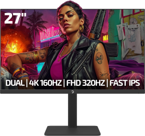 GamePower Kaze Dual 27″ 0.5Ms 4K 160Hz - FHD 320Hz Fast IPS Pivot Dual Mod Gaming Monitör (Sıfır Ölü Piksel Garantili)