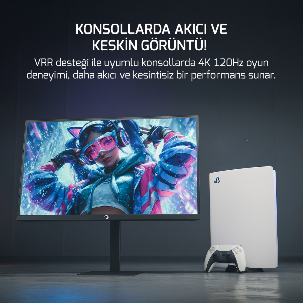 GamePower Kaze Dual 27″ 0.5Ms 4K 160Hz - FHD 320Hz Fast IPS Pivot Dual Mod Gaming Monitör (Sıfır Ölü Piksel Garantili)