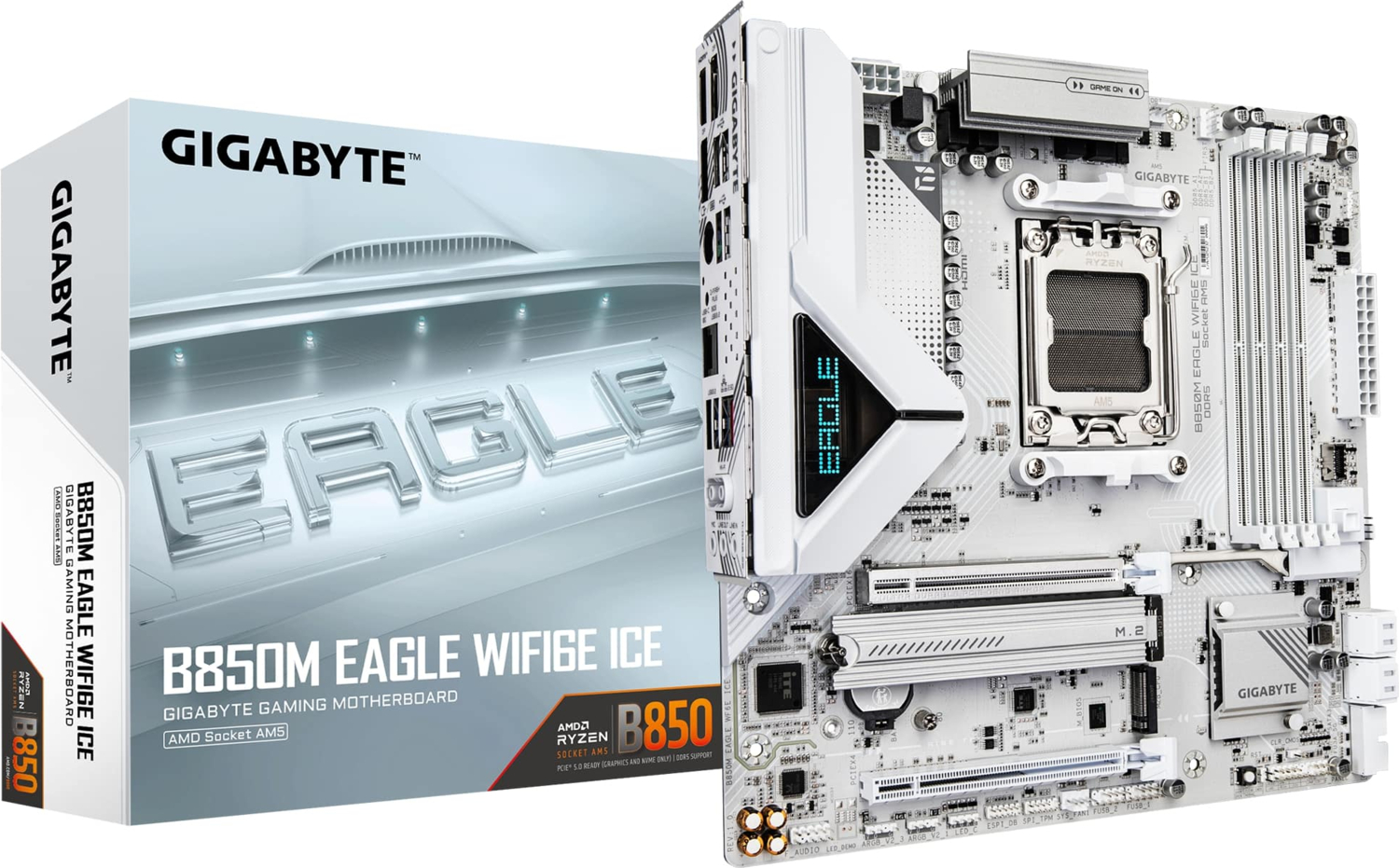Gigabyte B850M EAGLE WIFI6E ICE AM5 DDR5 8200MHz (OC) mATX Gaming Anakart