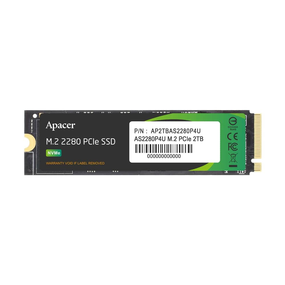 Apacer AS2280P4U 1TB 3500-3000 MB/s M.2 PCIe Gen3x4 SSD (AP1TBAS2280P4U-1) 