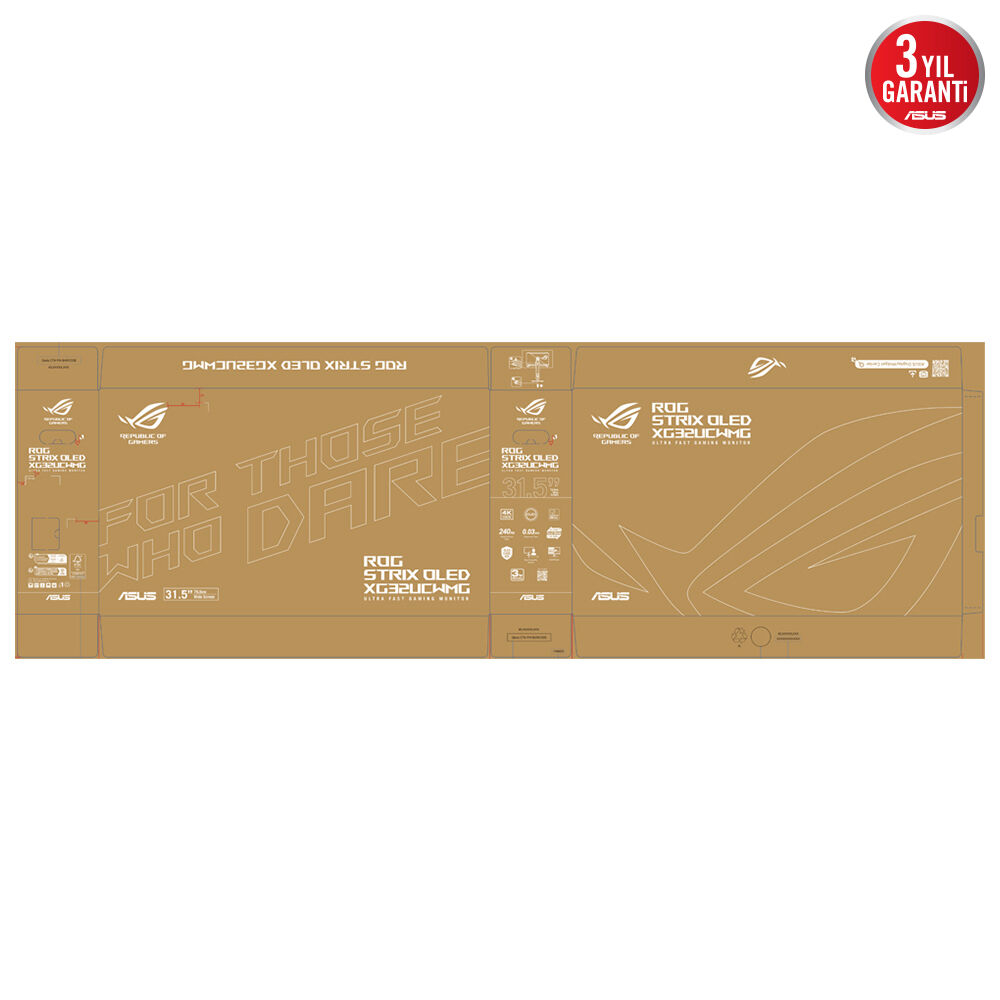 ASUS ROG STRIX XG32UCWMG 31.5″ 240Hz 0.03ms Çift Mod UHD/FHD (480Hz)  HDR 400 True Black Glossy WOLED Gaming (Oyuncu) Monitör