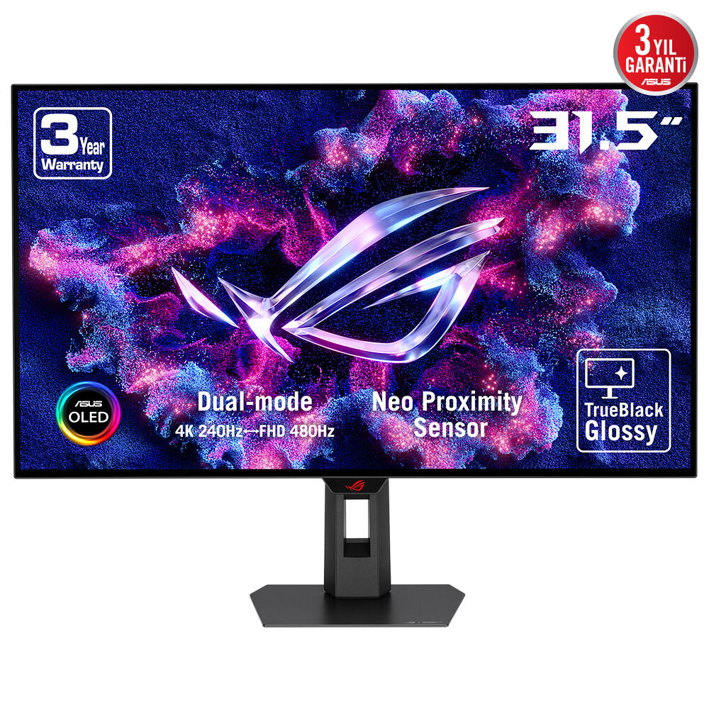 ASUS ROG STRIX XG32UCWMG 31.5″ 240Hz 0.03ms Çift Mod UHD/FHD (480Hz)  HDR 400 True Black Glossy WOLED Gaming (Oyuncu) Monitör