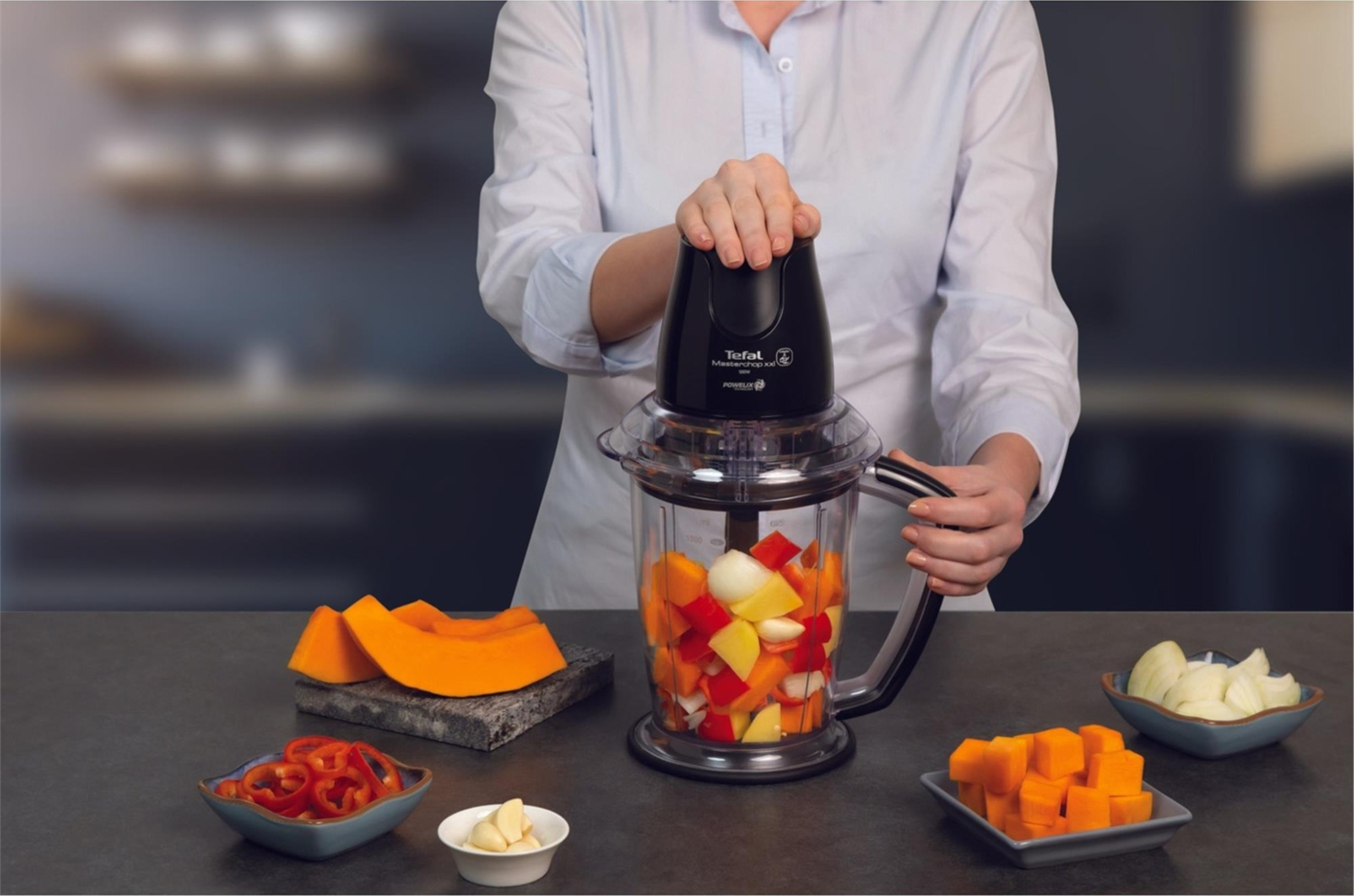 Tefal MasterChop XXL Maxi Siyah 500 W 4 Bıçaklı Doğrayıcı