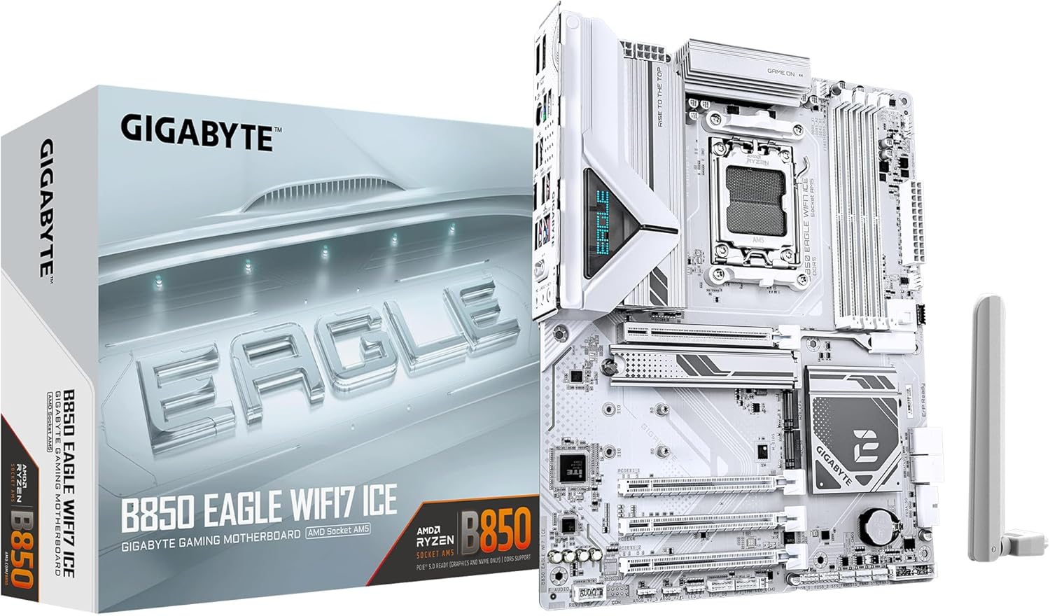 Gigabyte B850 EAGLE WIFI7 ICE AM5 DDR5 8200MHz (OC) ATX Gaming Anakart