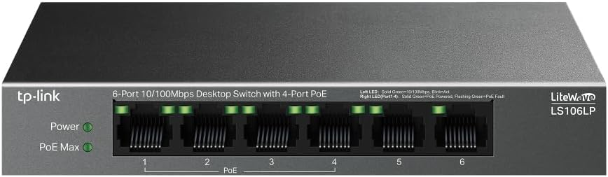 TP-Link LS106LP 6 Port 10/100 PoE Switch