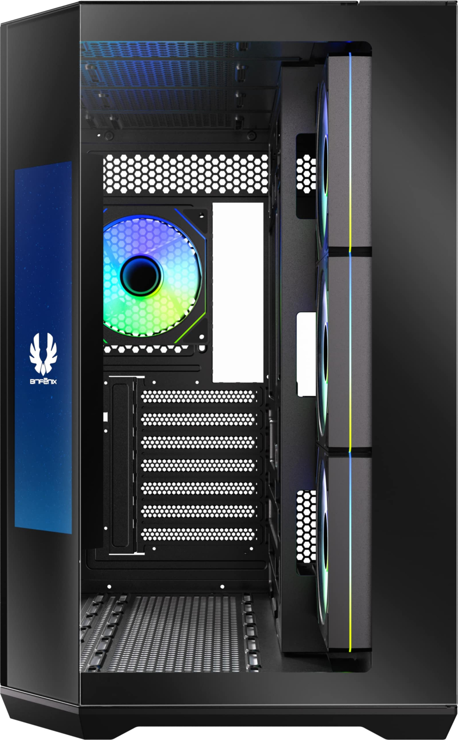 Bitfenix Digital T10 Black 850W 80 KT10ES10BBK85-4A 4x120mm ARGB Fan ATX Temperli Cam Siyah Gaming Kasa