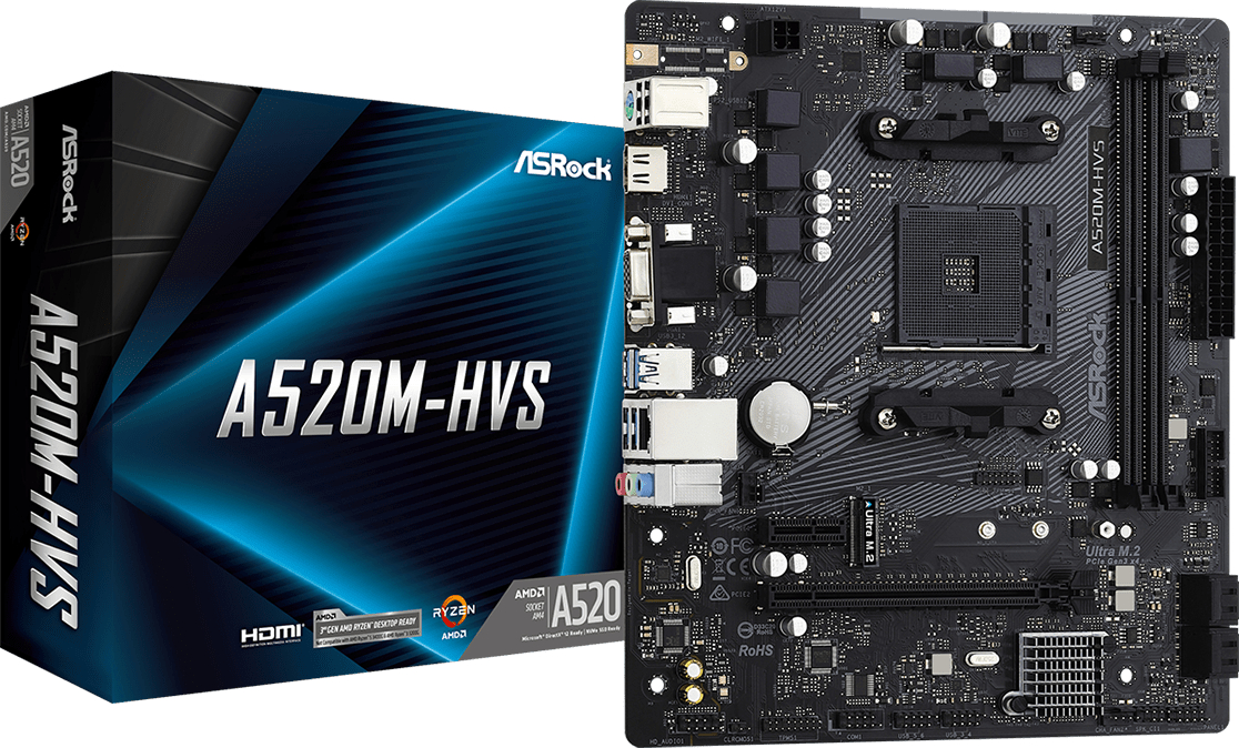 Asrock A520M-HVS 90-MXBE60-A0UAYZ Gaming Anakart