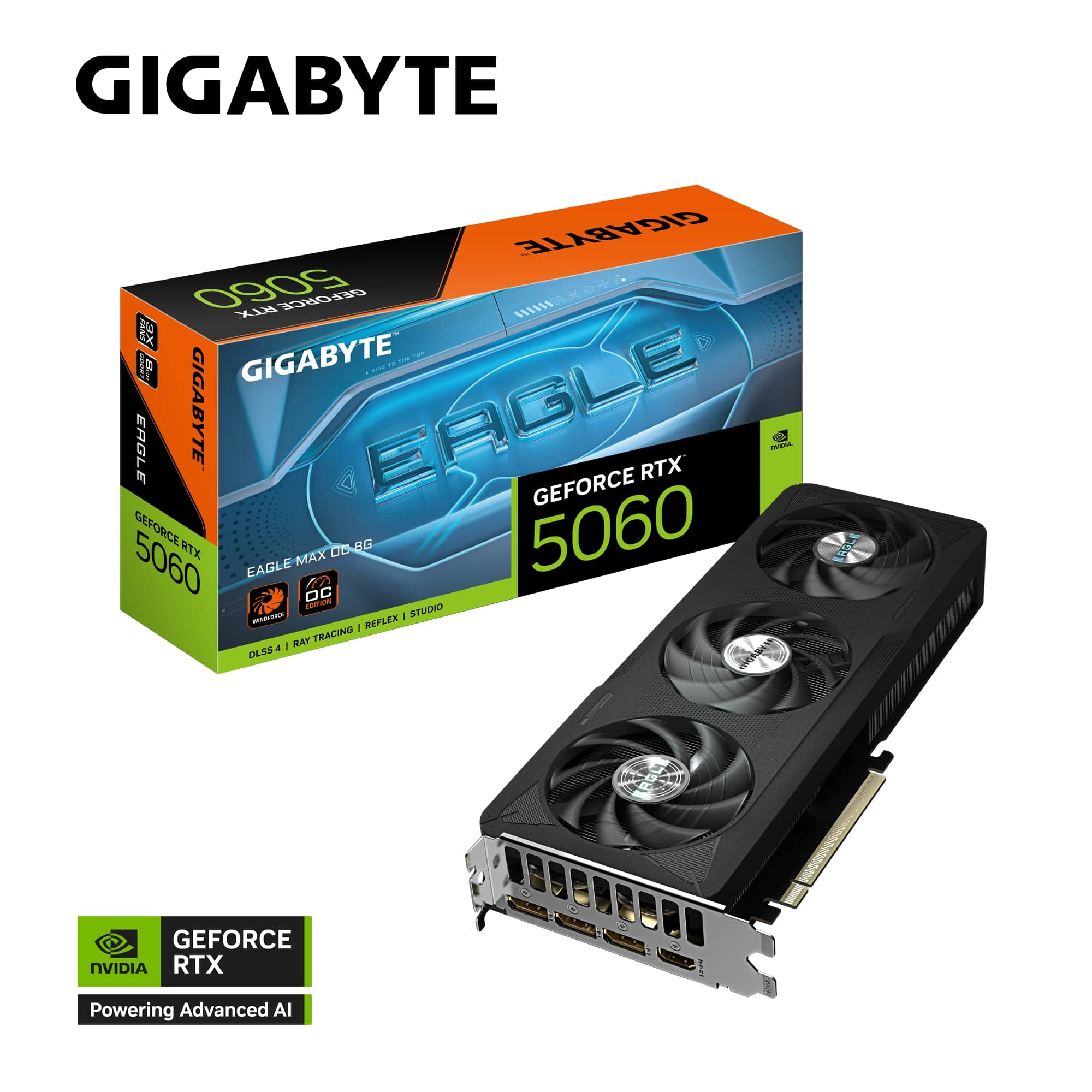 Gigabyte GeForce RTX5060 EAGLE MAX OC GV-N5060EAGLEMAX OC-8GD GDDR7 8GB 128Bit Gaming Ekran Kartı