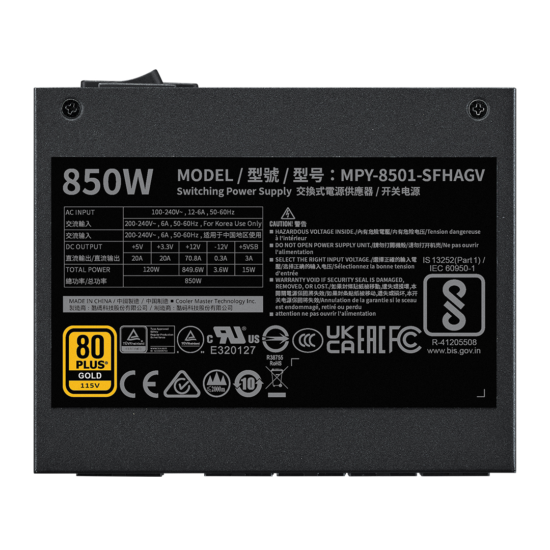 Cooler Master V SFX MPY-8501-SFHAGV-3EEU 850W ATX 3.1 PCI-E 5.0 80+ Gold 92mm Fan Full Modüler Power Supply