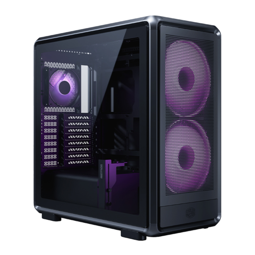 Cooler Master MasterFrame 600TG Mesh MF600M-KGNN-S01 2x200mm(Ön)-1x120mm(Arka) Fan ATX BTF Alüminyum Siyah Mid Tower Gaming (Oyuncu) Kasası