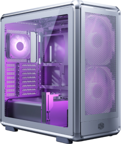 Cooler Master MasterFrame 600TG Mesh MF600M-SGNN-S01 2x200mm(Ön)-1x120mm(Arka) Fan ATX BTF Alüminyum Gümüş Gri Mid Tower Gaming (Oyuncu) Kasası