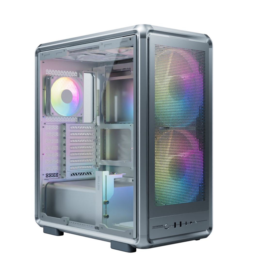 Cooler Master MasterFrame 500TG Mesh MF500M-SHNN-S01 2x200mm(Ön)-1x120mm(Arka) Fan ATX BTF Alüminyum Gümüş Gri Mid Tower Gaming (Oyuncu) Kasası