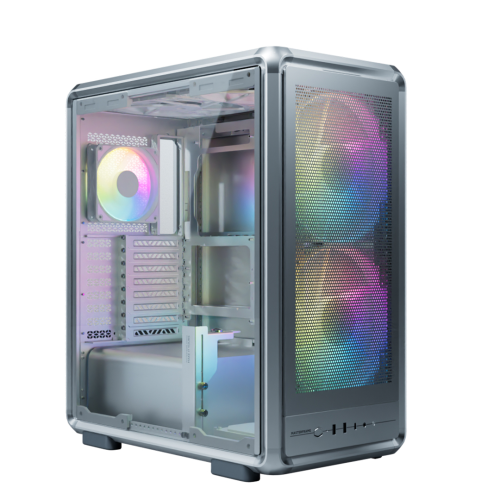 Cooler Master MasterFrame 500TG Mesh MF500M-SHNN-S01 2x200mm(Ön)-1x120mm(Arka) Fan ATX BTF Alüminyum Gümüş Gri Mid Tower Gaming (Oyuncu) Kasası