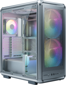 Cooler Master MasterFrame 500TG Mesh MF500M-SHNN-S01 2x200mm(Ön)-1x120mm(Arka) Fan ATX BTF Alüminyum Gümüş Gri Mid Tower Gaming (Oyuncu) Kasası
