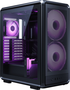 Cooler Master MasterFrame 500TG Mesh MF500M-KHNN-S01 2x200mm(Ön)-1x120mm(Arka) Fan ATX BTF Alüminyum Siyah Mid Tower Gaming (Oyuncu) Kasası