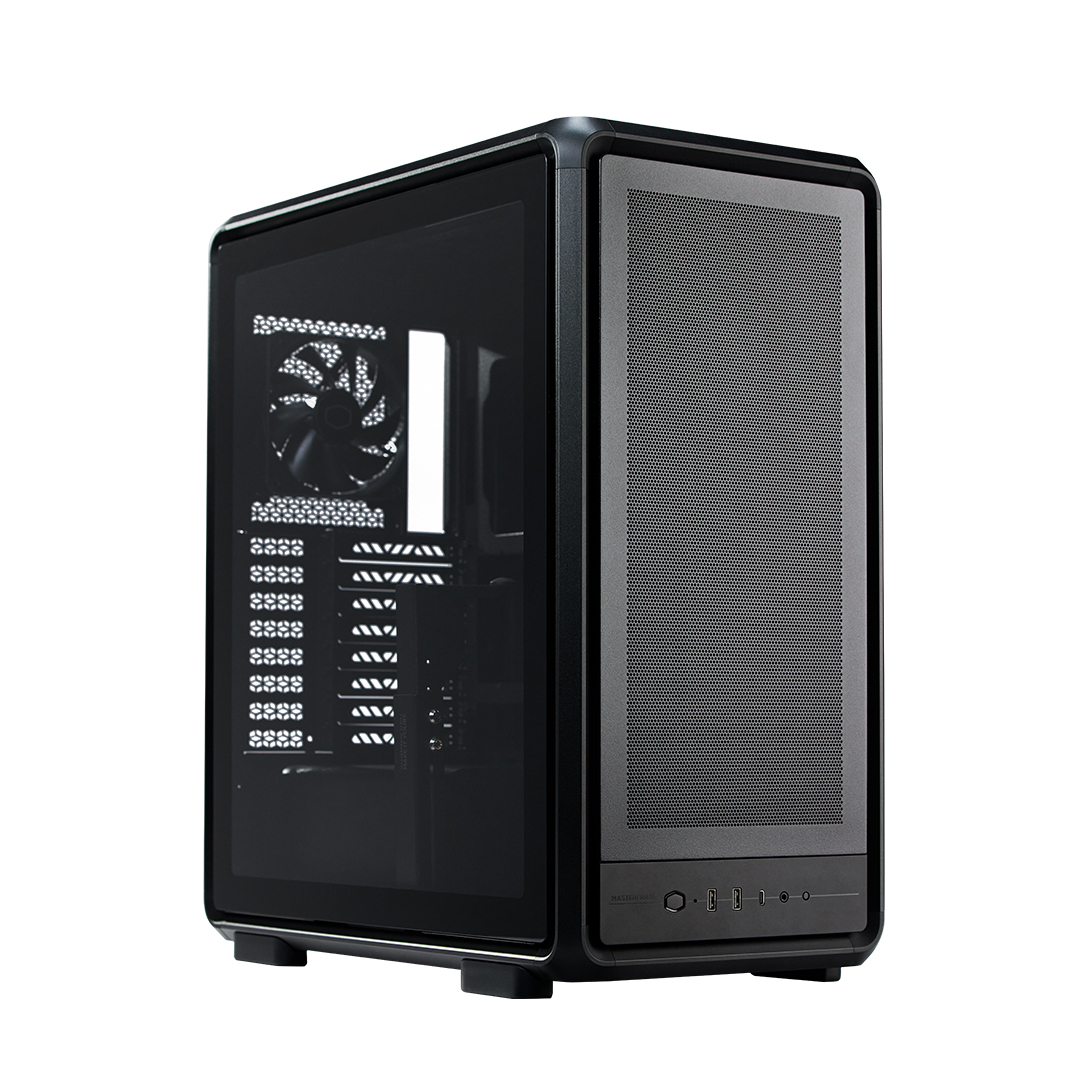 Cooler Master MasterFrame 500TG Mesh MF500M-KHNN-S01 2x200mm(Ön)-1x120mm(Arka) Fan ATX BTF Alüminyum Siyah Mid Tower Gaming (Oyuncu) Kasası