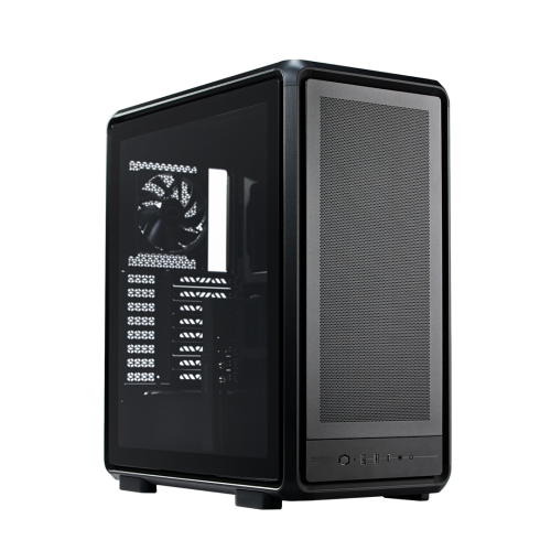 Cooler Master MasterFrame 500TG Mesh MF500M-KHNN-S01 2x200mm(Ön)-1x120mm(Arka) Fan ATX BTF Alüminyum Siyah Mid Tower Gaming (Oyuncu) Kasası