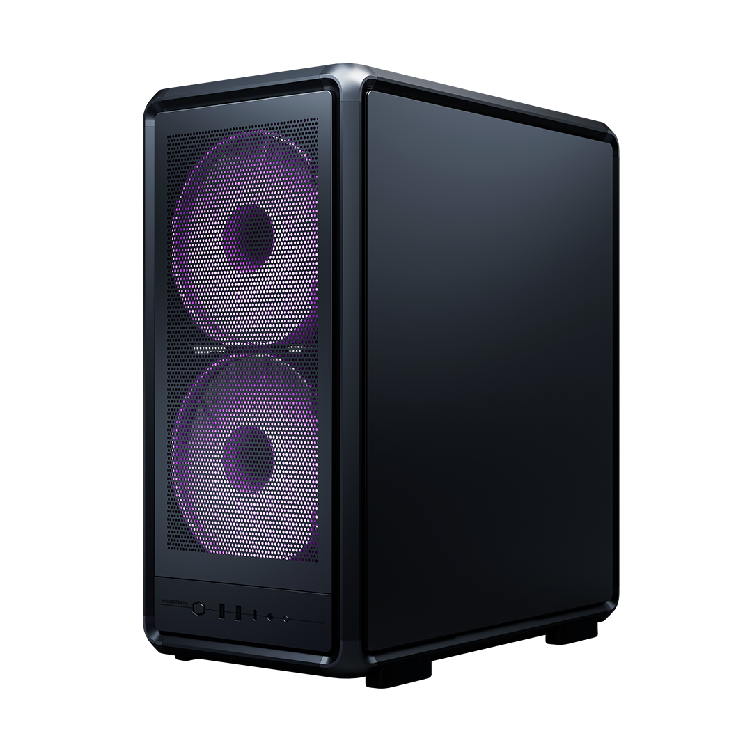 Cooler Master MasterFrame 500TG Mesh MF500M-KHNN-S01 2x200mm(Ön)-1x120mm(Arka) Fan ATX BTF Alüminyum Siyah Mid Tower Gaming (Oyuncu) Kasası