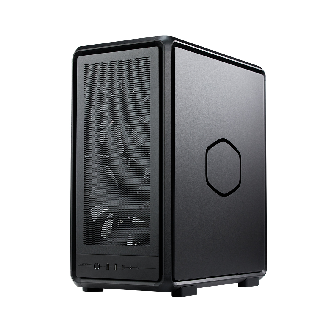 Cooler Master MasterFrame 500TG Mesh MF500M-KHNN-S01 2x200mm(Ön)-1x120mm(Arka) Fan ATX BTF Alüminyum Siyah Mid Tower Gaming (Oyuncu) Kasası