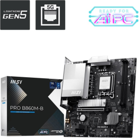 MSI PRO B860M-B Intel B860 Soket 1851 DDR5 9066+(OC)MHz mATX Gaming (Oyuncu) Anakart