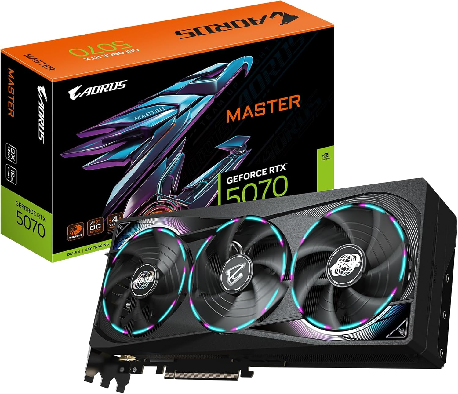 Gigabyte AORUS GeForce RTX 5070 MASTER GV-N5070AORUS M-12GD 12GB 192Bit GDDR7 Gaming Ekran Kartı
