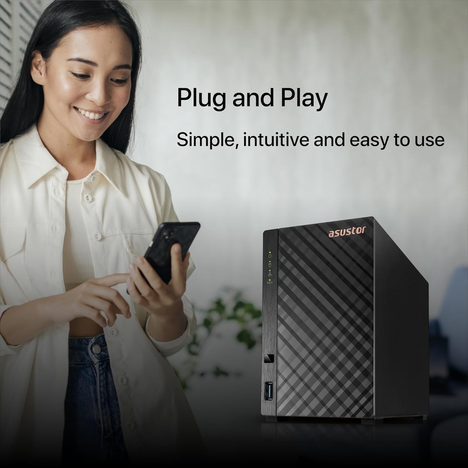 AS1102TL Realtek RTD1619B 2 Yuvalı1GB DDR4 1GB NAS Depolama Ünitesi