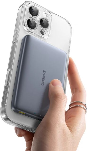 Baseus PicoGo Ultra-Slim Qi2 Titanyum 10000 mAh Hızlı Şarj MagSafe Powerbank