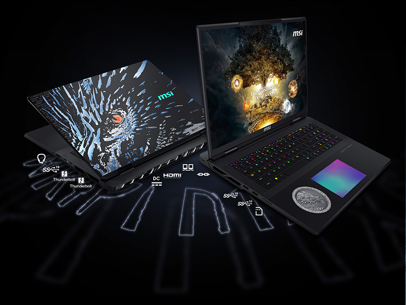 MSI Titan 18 HX Dragon Edition Norse Myth A2XWJG-272TR Intel Core Ultra 9 285HX 96GB DDR5 6TB SSD 24GB RTX5090 GDDR7 18″ 4K UHD+ 120Hz Mini LED W11 Pr