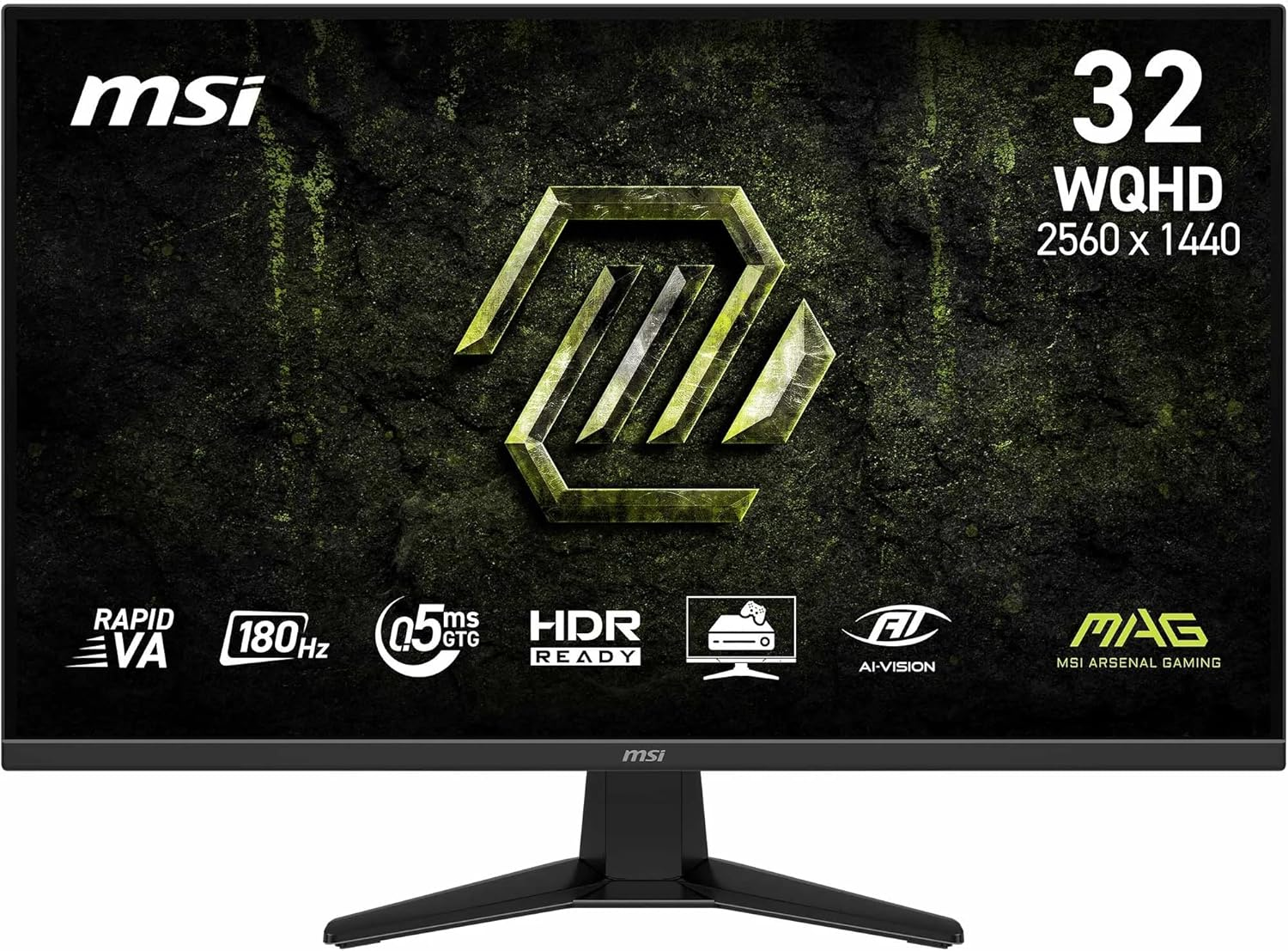 MSI MAG 325QF E18V 31.5″ 180Hz 0.5ms 2K 2560x1440 (WQHD) 16:9 Flat Rapid VA Adaptive-Sync Gaming Monitor